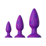 🟣 Kit Plug Anal Trainer Silicone Líquido com Ventosa – 3 Tamanhos (Fluorescente) - Imagem 2