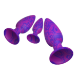 🟣 Kit Plug Anal Trainer Silicone Líquido com Ventosa – 3 Tamanhos (Fluorescente) - Imagem 6