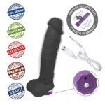 Vibrador Realista Apolo com Escroto – Recarregável 20,5cm - Imagem 4