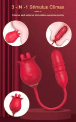 🌹 Vibrador Rosa 3 em 1 – Língua Dupla e Bullet Vai e Vem - Imagem 10