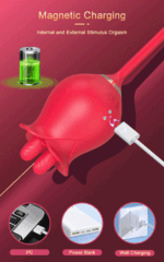 🌹 Vibrador Rosa 3 em 1 – Língua Dupla e Bullet Vai e Vem - Imagem 4