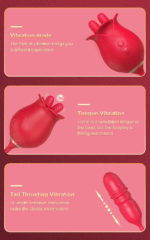 🌹 Vibrador Rosa 3 em 1 – Língua Dupla e Bullet Vai e Vem - Imagem 3