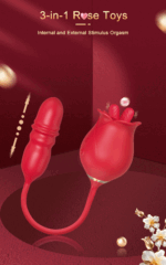 🌹 Vibrador Rosa 3 em 1 – Língua Dupla e Bullet Vai e Vem - Imagem 9