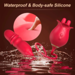🌹 Vibrador Rosa 3 em 1 – Língua Dupla e Bullet Vai e Vem - Imagem 14