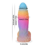 🛸 Dildo Alien "Xeno-Nebula" – Fluorescente com Textura de Escamas (14,8cm) - Imagem 8