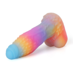 🛸 Dildo Alien "Xeno-Nebula" – Fluorescente com Textura de Escamas (14,8cm) - Imagem 9