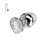 🩶 Plug Anal de Metal Pequeno com Joia Coração - Prata
