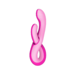 Vibrador Flexível Medusa rosa em formato entrelaçado para estimulação simultânea