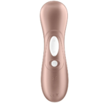 Painel de controle traseiro do estimulador Satisfyer Pro 2 mostrando botão de energia