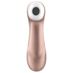 Visão frontal e detalhada do bocal de silicone macio do estimulador Satisfyer Pro 2