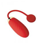 Ângulo lateral do bullet Ella Neo Svakom mostrando o fio conector vermelho