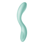 Perfil curvado do vibrador para ponto G Satisfyer Rrrolling Pleasure feito em silicone macio verde