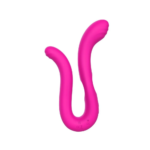 Vibrador Medusa flexível aberto na cor pink vibrante mostrando curvatura
