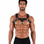 Harness Peitoral Masculino em Couro com Argolas
