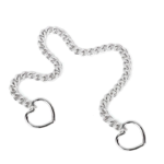 ⛓️ Coleira BDSM de Corrente Estilo Gravata com 2 Corações - Imagem 4