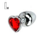 ❣️ Plug Anal de Metal Médio com Joia Coração - Vermelho