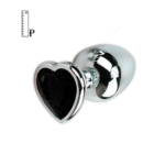 🖤 Plug Anal de Metal Pequeno com Joia Coração - Preto