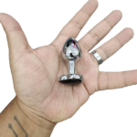 🖤 Plug Anal de Metal Pequeno com Joia Coração - Preto - Imagem 2