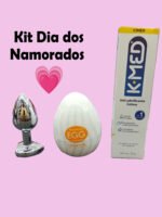 🎁 Kit Dia dos Namorados: Plug Metal Coração + Masturbador Egg Twister + K-Med