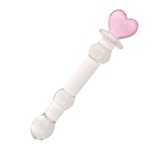 Plug Anal de Vidro Cristal com Base Coração Rosa