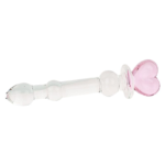 Plug Anal de Vidro Cristal com Base Coração Rosa - Imagem 2