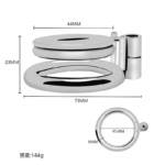 🔒 Gaiola de Castidade Masculina em Aço Inox com Anel Escrotal de 4,5cm - Imagem 5