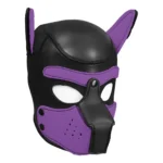Capuz Puppy Hood com Focinho Removível Preto e Roxo