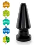 Plug Anal "Vulcão" em PVC Flexível Macio com Base Firme e Formato Cônico 17,5 x 7cm Preto - Imagem 5