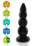 Plug Anal "Graduado GG" em PVC Flexível Macio, Esferas Progressivas e Base Firme 30 x 8,3cm Preto - Imagem 5