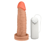 Pênis Maciço Maromba em PVC Flexível com Vibrador e Ventosa 14,5 x 4cm Bege