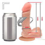 Pênis de Borracha Ares com Escroto, Vibrador e Ventosa 15 x 4cm, Bege - Imagem 7