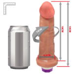 Pênis com Base e Vibro Martes 19 x 4,5cm Bege - Imagem 2