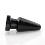 Plug Anal "Vulcão" em PVC Flexível Macio com Base Firme e Formato Cônico 17,5 x 7cm Preto - Imagem 2