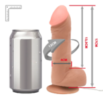 Pênis de Borracha Hefesto com Escroto, Vibrador e Ventosa 17 x 4cm Bege - Imagem 2