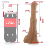 Pênis Gigante e Grosso Flexível com Escroto e Ventosa Garanhão 36 x 6,2cm Bege - Imagem 3