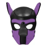 Capuz Puppy Hood com Focinho Removível Preto e Roxo - Imagem 3