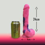 Prótese Realista Rosa Neon 24cm com Ventosa: Prazer GG e Mãos Livres - Imagem 3