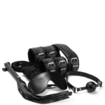 Kit Bondage BDSM 8 Peças em Couro Sintético Completo - Imagem 5