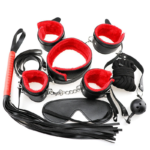 Kit Bondage com 7 Peças com Forro em Pelúcia