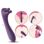 Vibrador Feminino Angel's Hand Roxo 9 Modos | Prazer Duplo e Intenso - Imagem 5