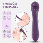 Vibrador Feminino Angel's Hand Roxo 9 Modos | Prazer Duplo e Intenso - Imagem 4